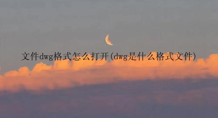 文件dwg格式怎么打开(dwg是什么格式文件)