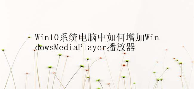 Win10系统电脑中如何增加WindowsMediaPlayer播放器