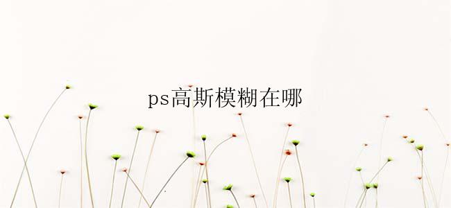 ps高斯模糊在哪