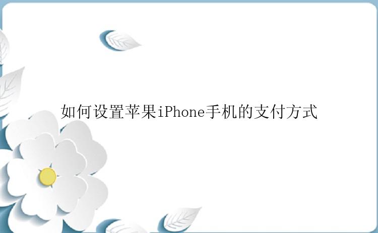 如何设置苹果iPhone手机的支付方式