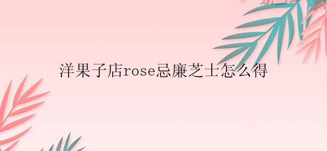 洋果子店rose忌廉芝士怎么得