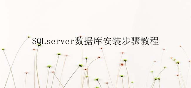 SQLserver数据库安装步骤教程