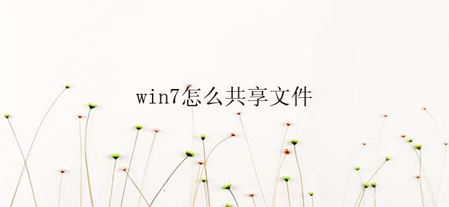 win7怎么共享文件？