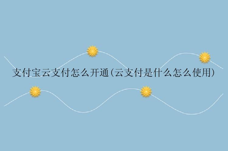 支付宝云支付怎么开通(云支付是什么怎么使用)