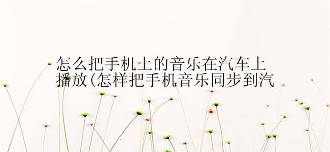 怎么把手机上的音乐在汽车上播放(怎样把手机音乐同步到汽