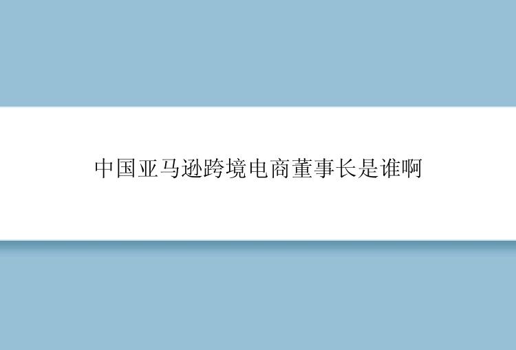 中国亚马逊跨境电商董事长是谁啊