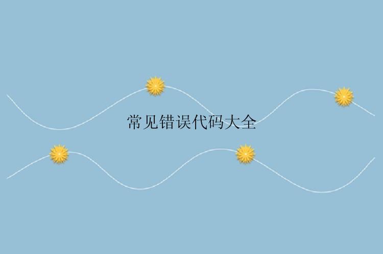 常见错误代码大全