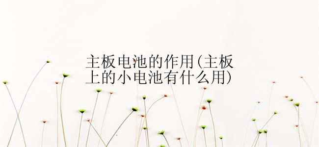 主板电池的作用(主板上的小电池有什么用)