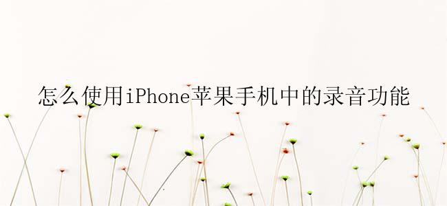 怎么使用iPhone苹果手机中的录音功能