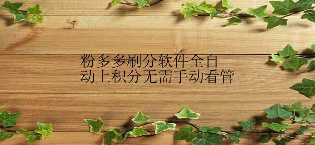 粉多多刷分软件全自动上积分怎么用？