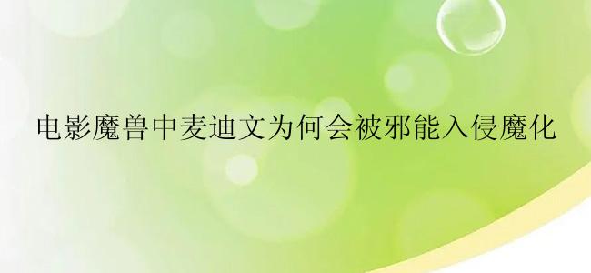 电影魔兽中麦迪文为何会被邪能入侵魔化