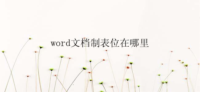 word文档制表位在哪里