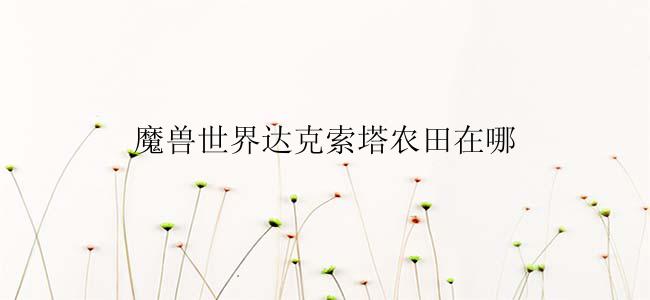 魔兽世界达克索塔农田在哪