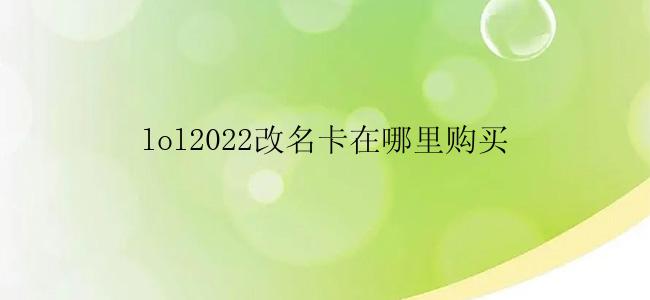 lol2022改名卡在哪里购买