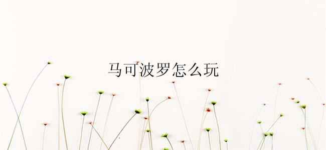 马可波罗怎么玩
