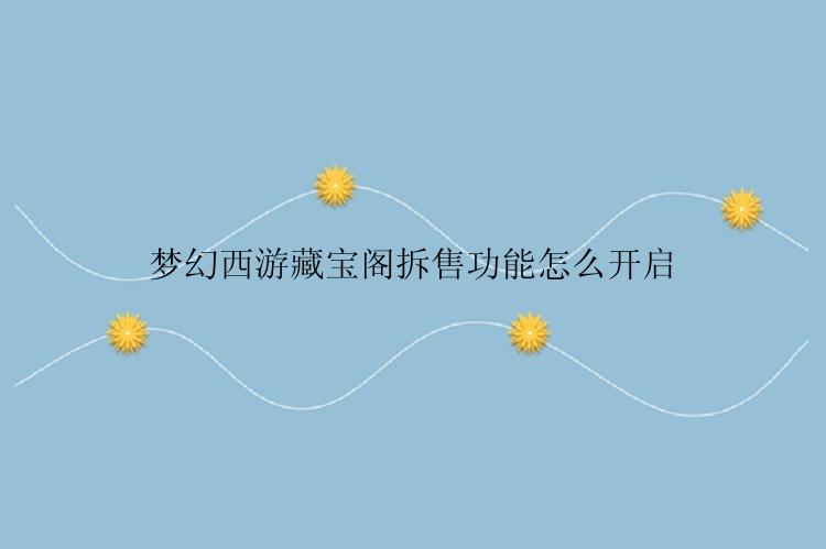 梦幻西游藏宝阁拆售功能怎么开启