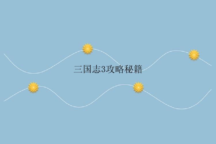 三国志3攻略秘籍
