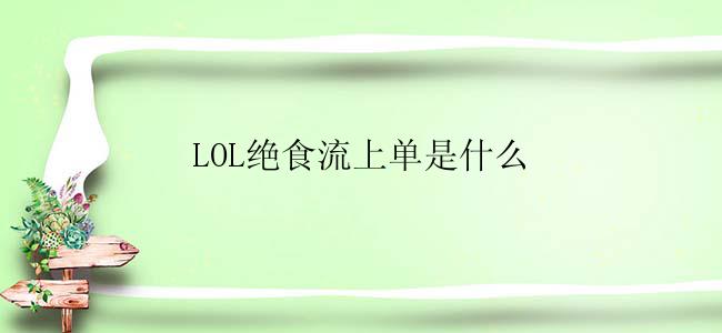 LOL绝食流上单是什么