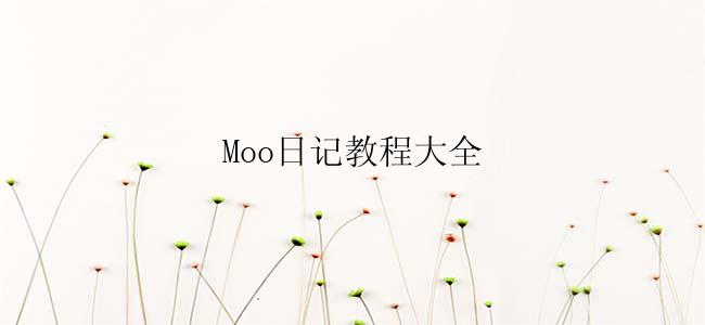 Moo日记教程大全