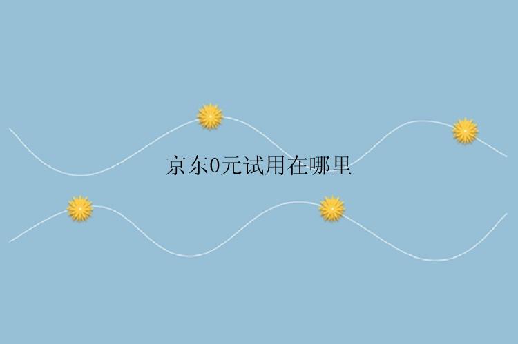 京东0元试用在哪里