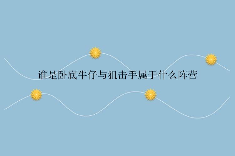 谁是卧底牛仔与狙击手属于什么阵营