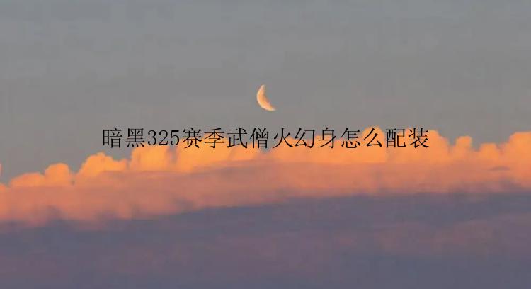 暗黑325赛季武僧火幻身怎么配装