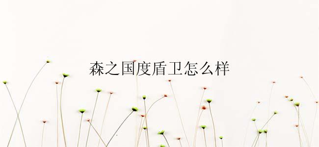 森之国度盾卫怎么样