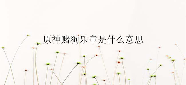 原神赌狗乐章是什么意思