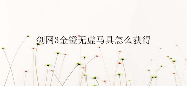 剑网3金镫无虚马具怎么获得
