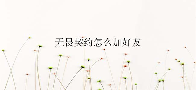 无畏契约怎么加好友