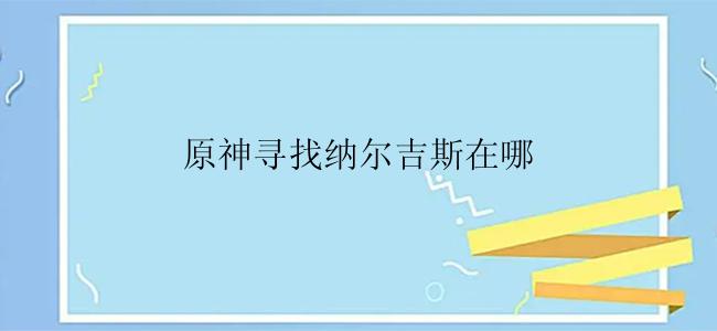 原神寻找纳尔吉斯在哪