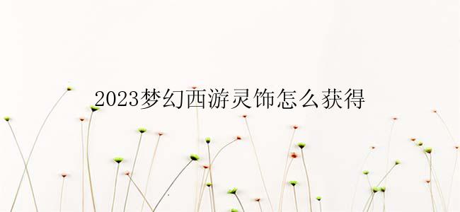 2023梦幻西游灵饰怎么获得