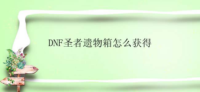 DNF圣者遗物箱怎么获得