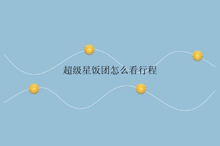 超级星饭团怎么看行程