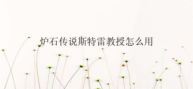 炉石传说斯特雷教授怎么用