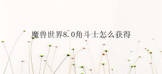魔兽世界8.0角斗士怎么获得