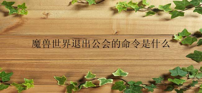 魔兽世界退出公会的命令是什么