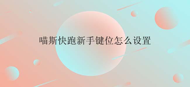喵斯快跑新手键位怎么设置