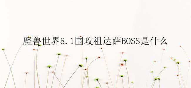 魔兽世界8.1围攻祖达萨BOSS是什么