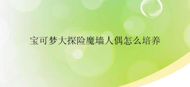 宝可梦大探险魔墙人偶怎么培养