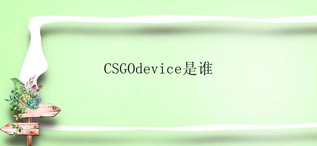 CSGOdevice是谁