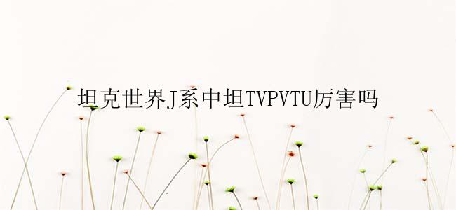 坦克世界J系中坦TVPVTU厉害吗